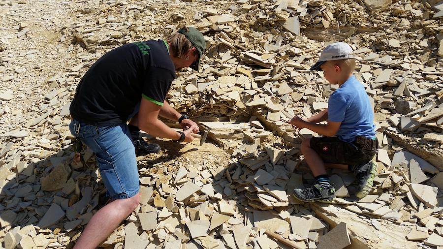 Wie echte Archäologen - Steineklopfen in Eichstätt!