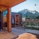 Überdachte Terrasse mit eigener Sauna und Ausblick inklusive